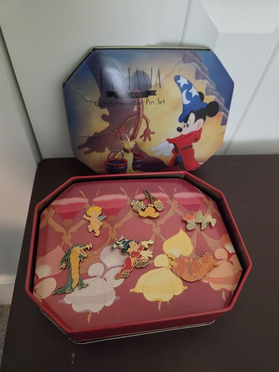 Disney Jewelry - Vintage New Disney Fantasia Commemorative Pin Set In Original Tin Multicolor